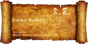 Kanka Rudolf névjegykártya
